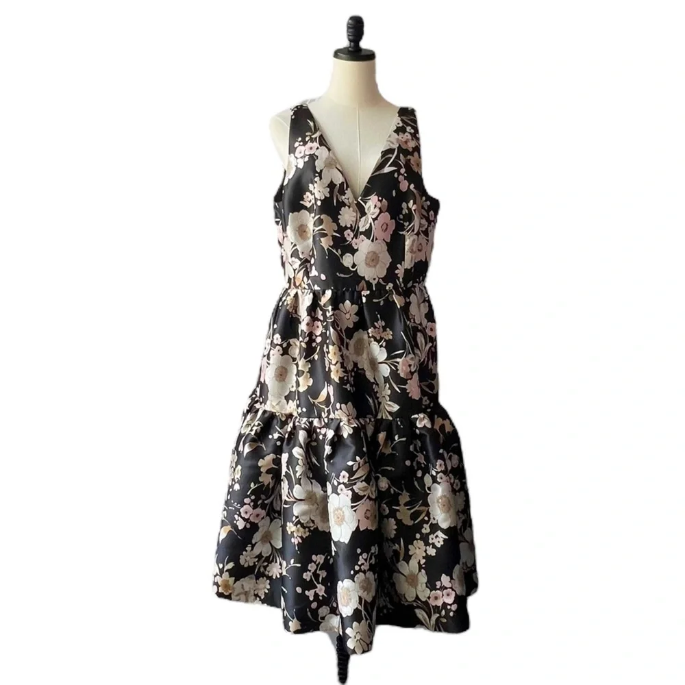 Eliza J Black Floral Dress - Picture 4 of 13